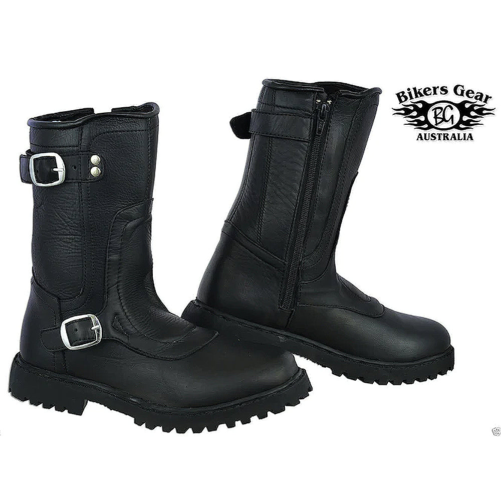 Bikers Gear Australia Men Engineer Leather Motorcycle Boots