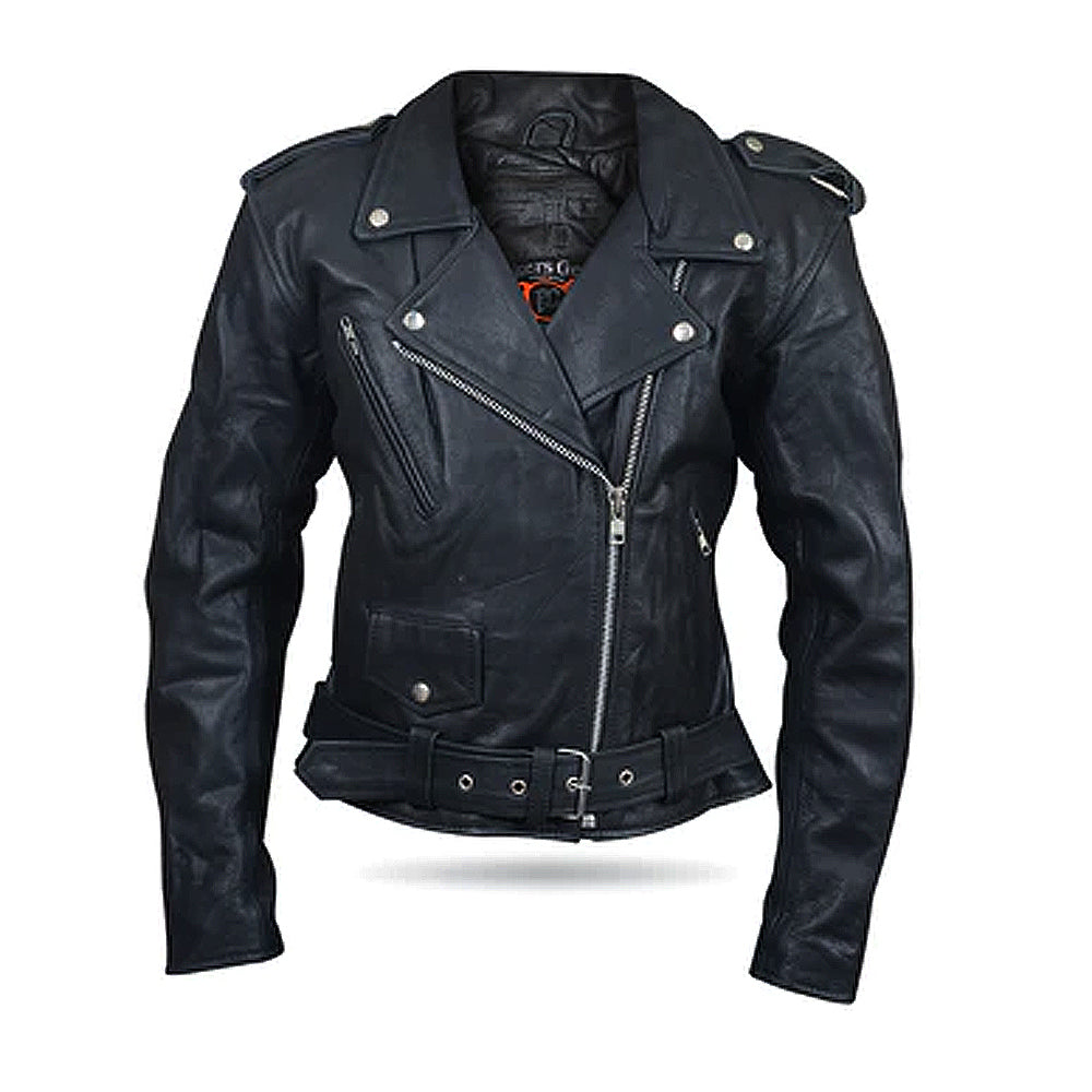 bikers gear melbourne Bikers Gear Australia Women's Brando Leather Jacket 10 / CE Level 1 Shoulder / Elbow (Foam Back Pad Non CE) Included