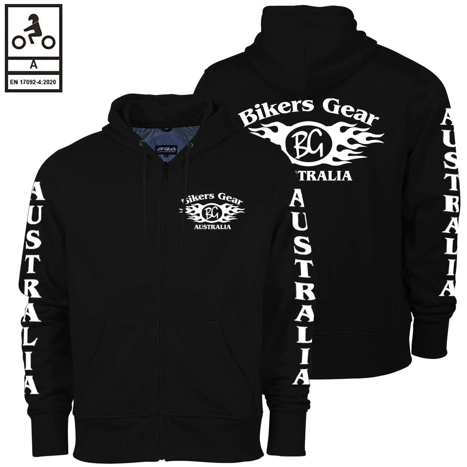 bikers gear australia limited Bikers Gear Australia Protective Motorcycle kevlar Hoodie