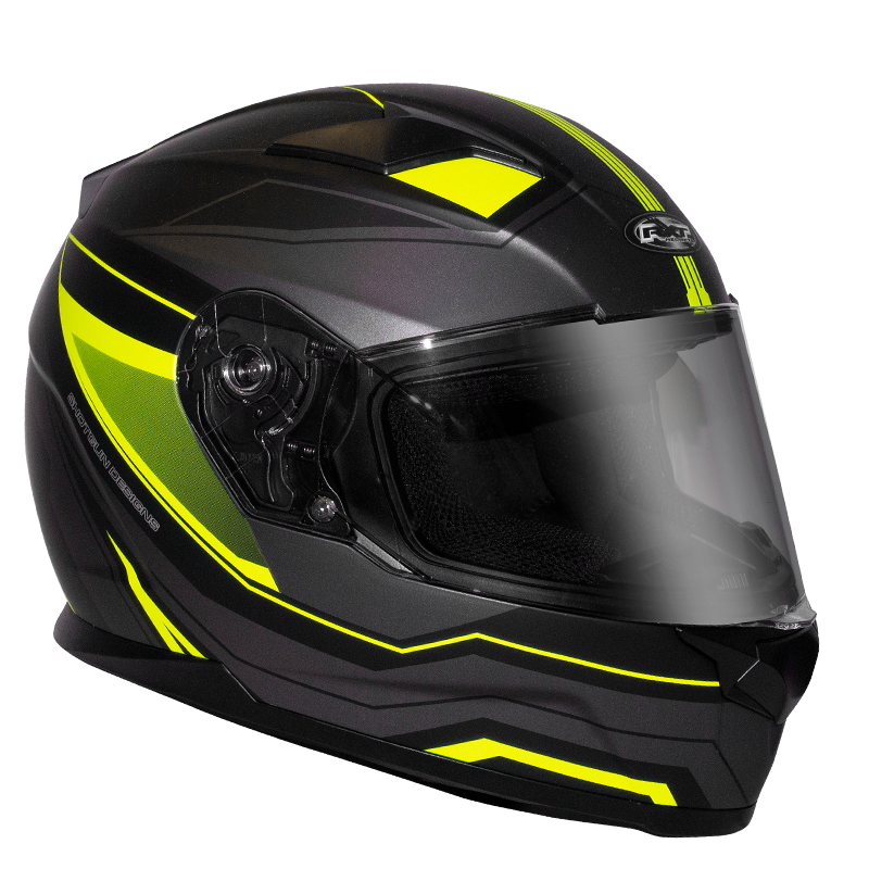 RXT Street Missile Motorcycle Helmet Matt Black / Fluro