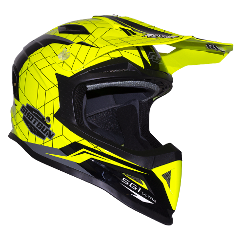 Sg1 Ultra Shotgun Motorcycle Helmet Gloss Neon / Yellow