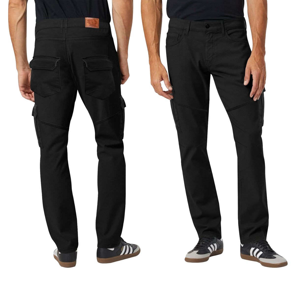 Bikers Gear Australia HD Stretch Cargo Kevlar Lined Motorcycle Pants Black