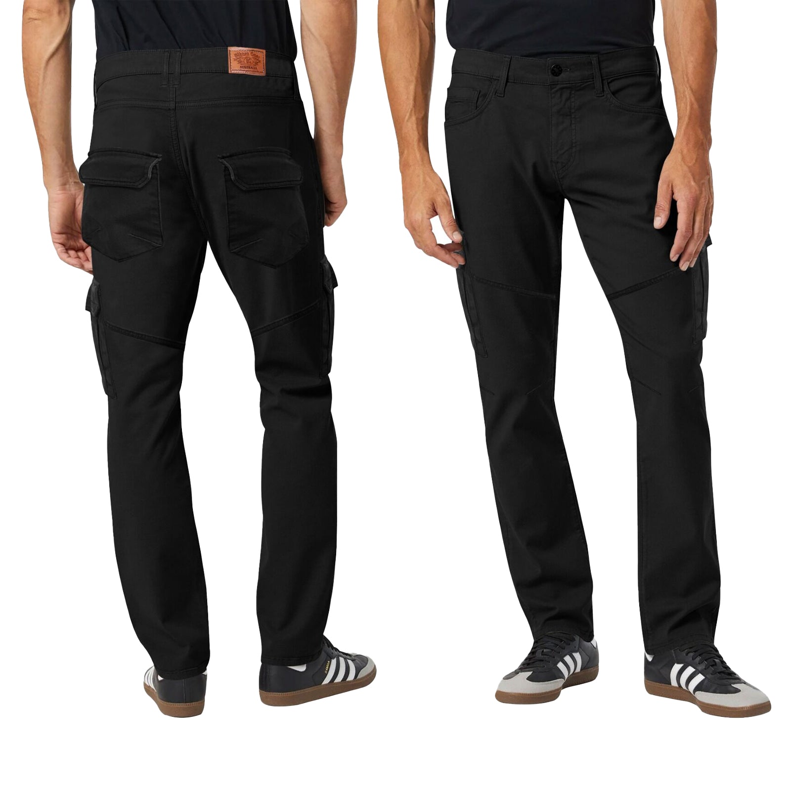 Bikers Gear Australia HD Stretch Cargo Kevlar Lined Motorcycle Pants Black