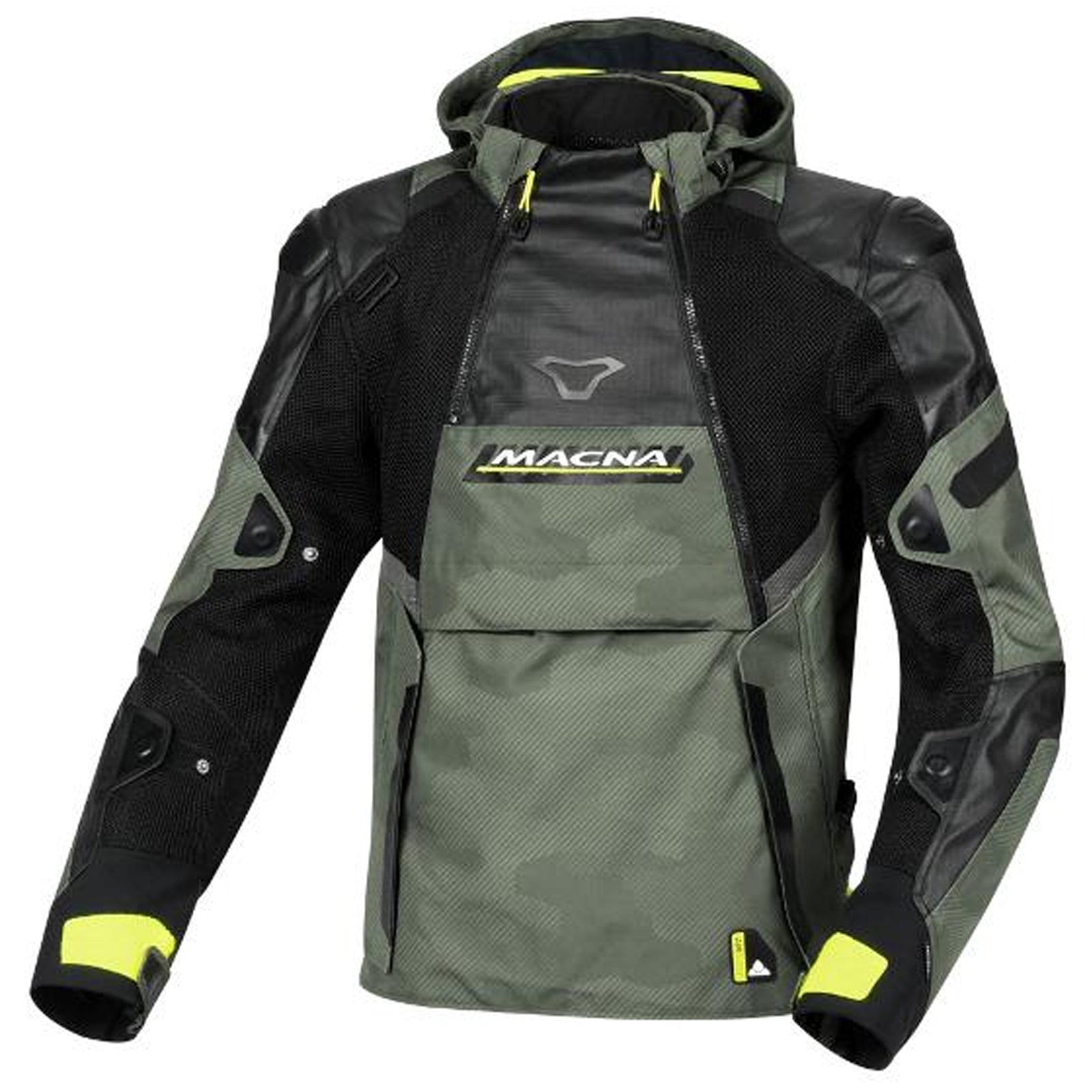 MACNA Mens Motorcycle Jacket Bradical Black/Green