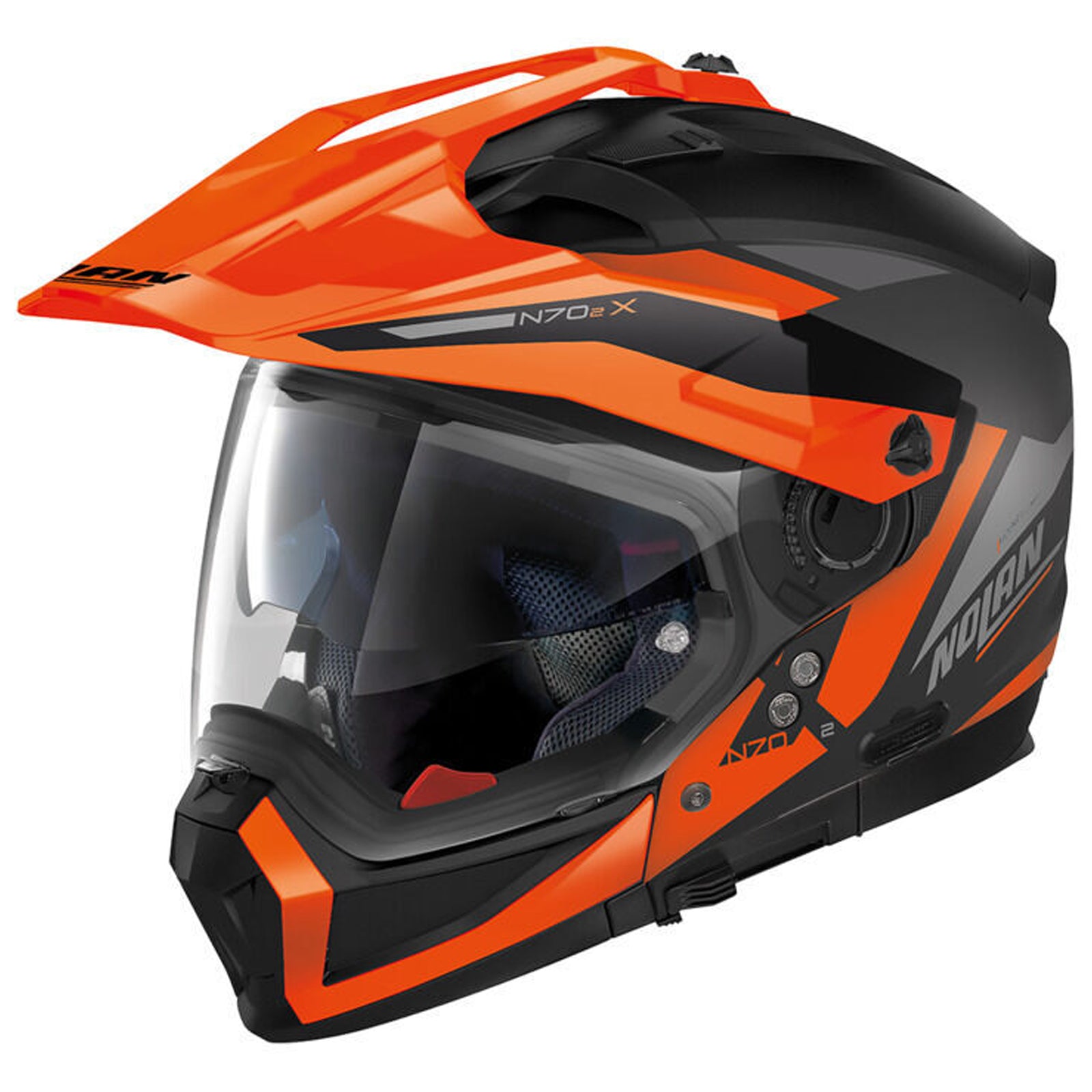 Nolan Motorcycle N70-2 X Adventure Stunner Helmet Black Orange Grey