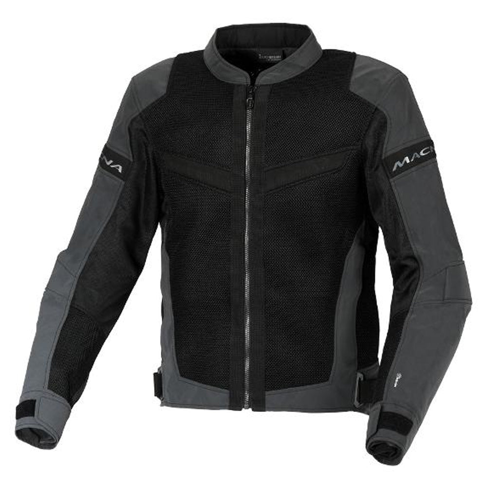 MACNA Mens Motorcycle Jacket Velotura 3D mesh panels front and back Black/Night Eye