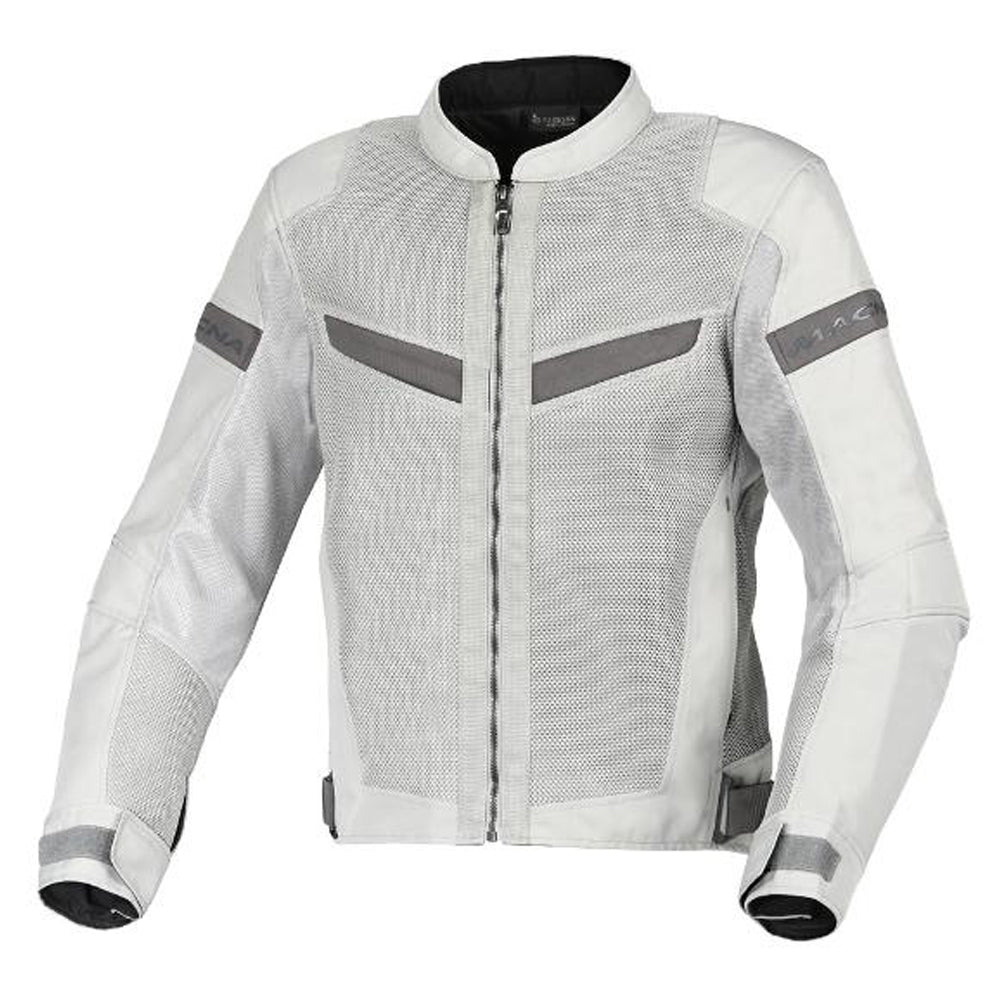 MACNA Mens Motorcycle Jacket Velotura 3D Mesh Light Grey