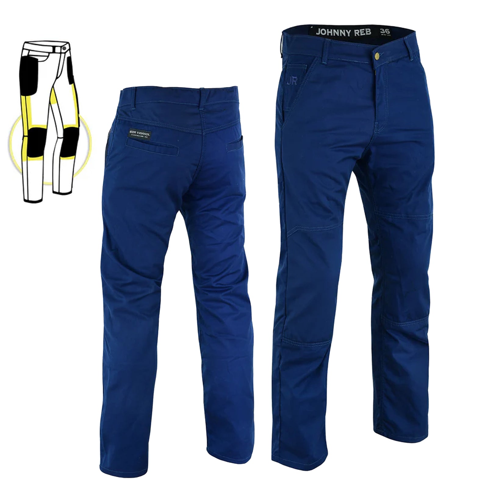 Johnny Reb Men's Motorcycle Protective Carpenter Pants Navy