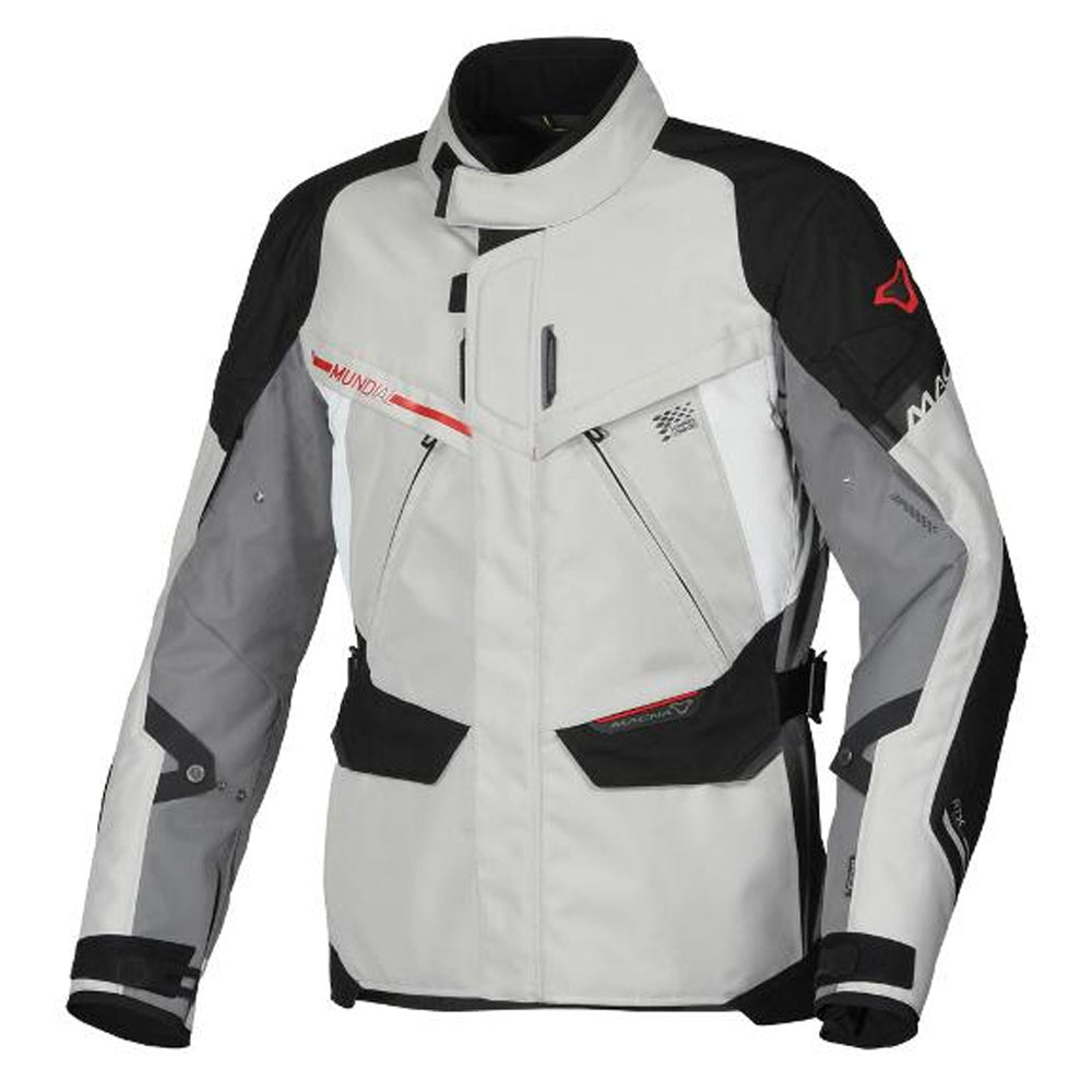 MACNA Mens Motorcycle Jacket Polyester mesh Mundial Black/Grey/Red