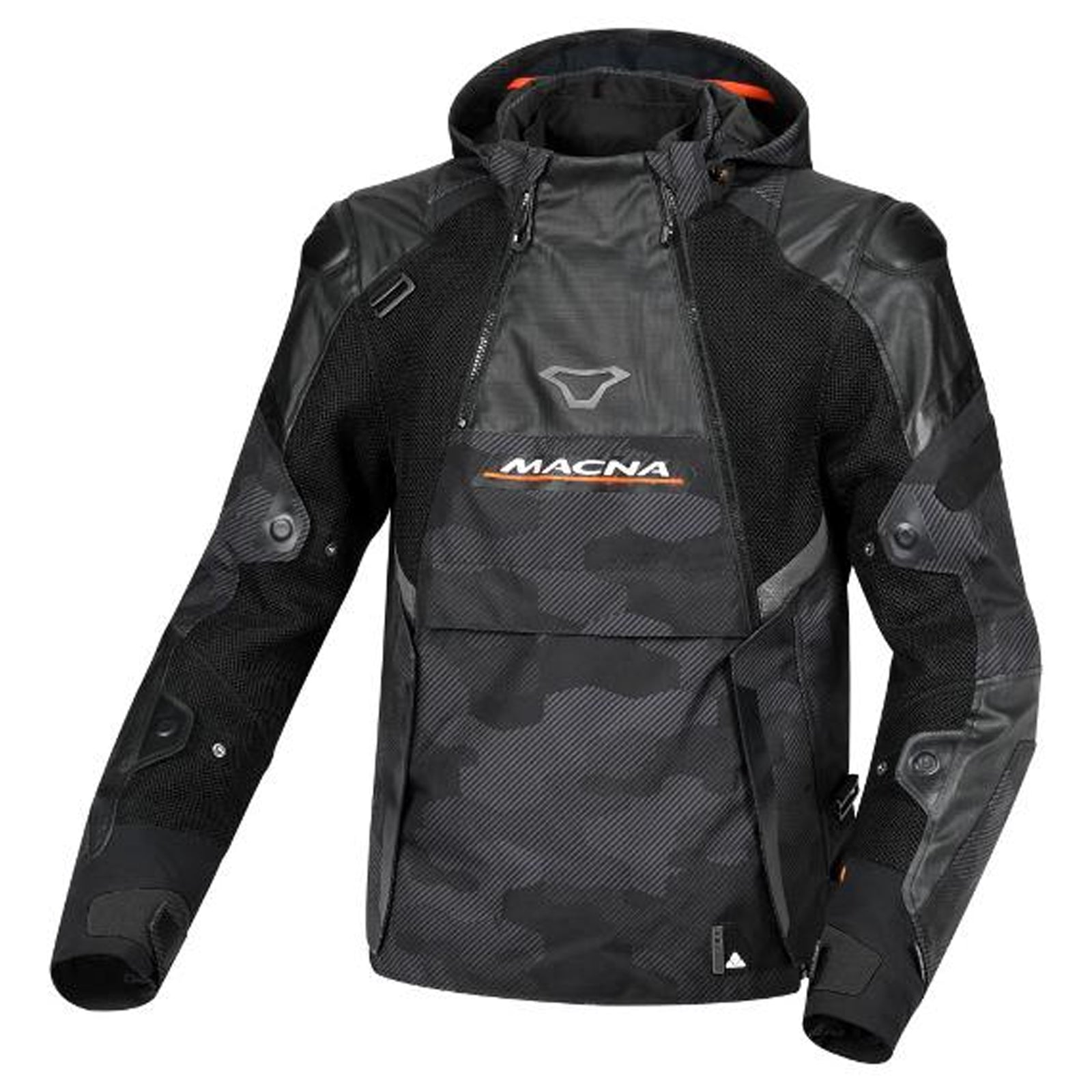 MACNA Mens Motorcycle Jacket Bradical Black/Orange