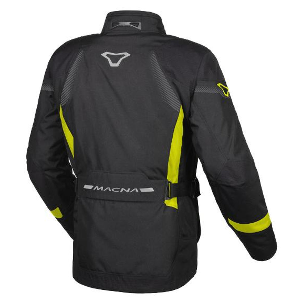 MACNA Mens Motorcycle Jacket Rancher Black/Fluro Yellow