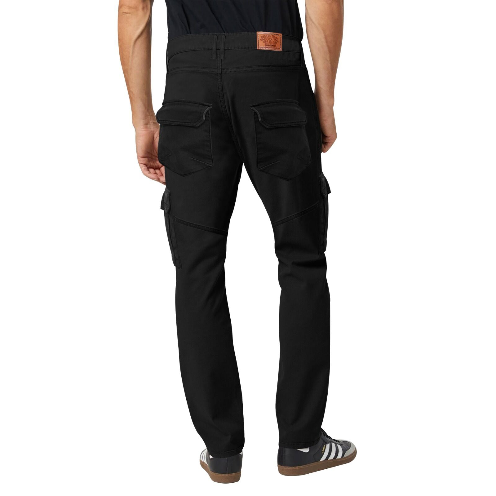 Bikers Gear Australia HD Stretch Cargo Kevlar Lined Motorcycle Pants Black