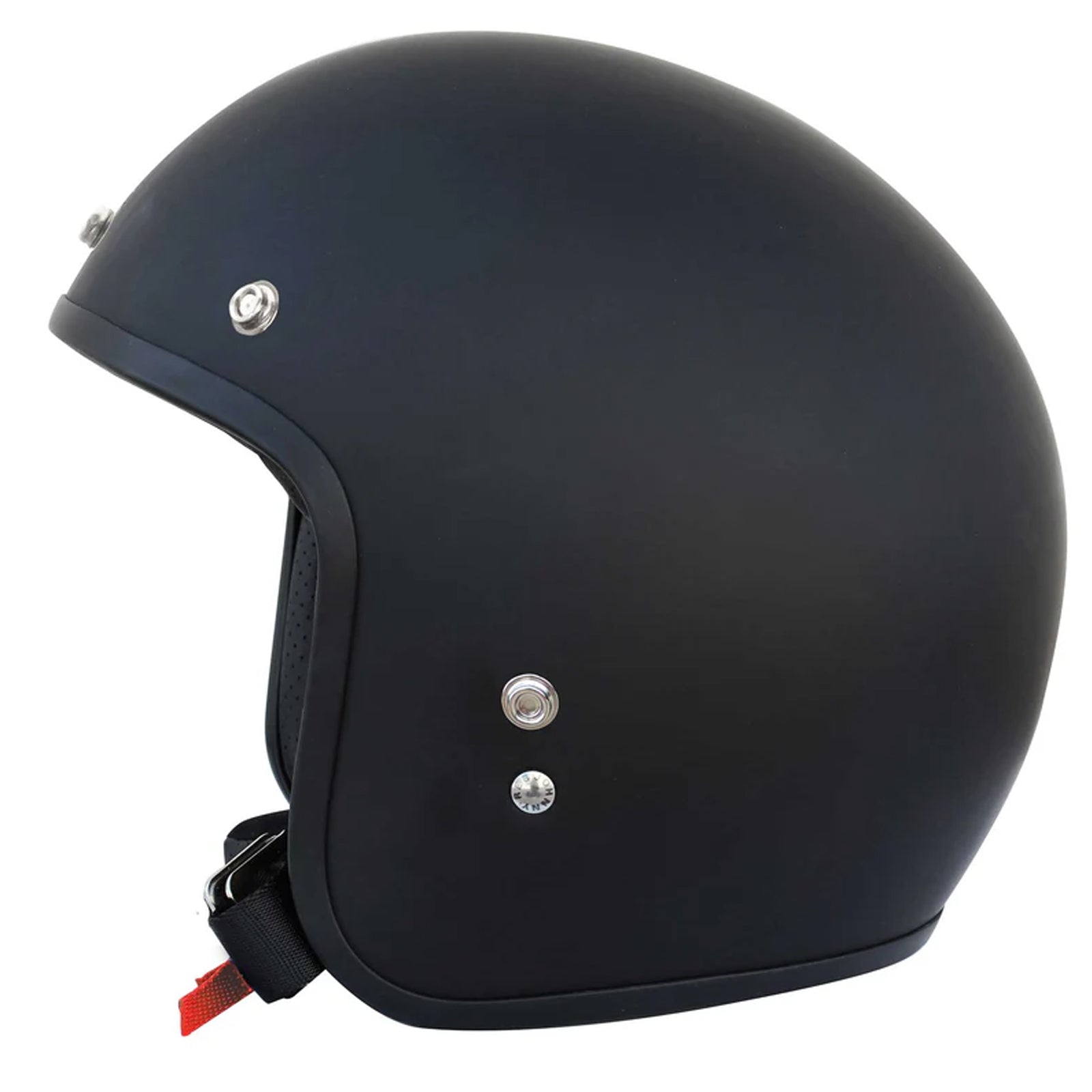 Johnny Reb Olga Open Face Motorcycle Helmet - Matte Black/Black Lining