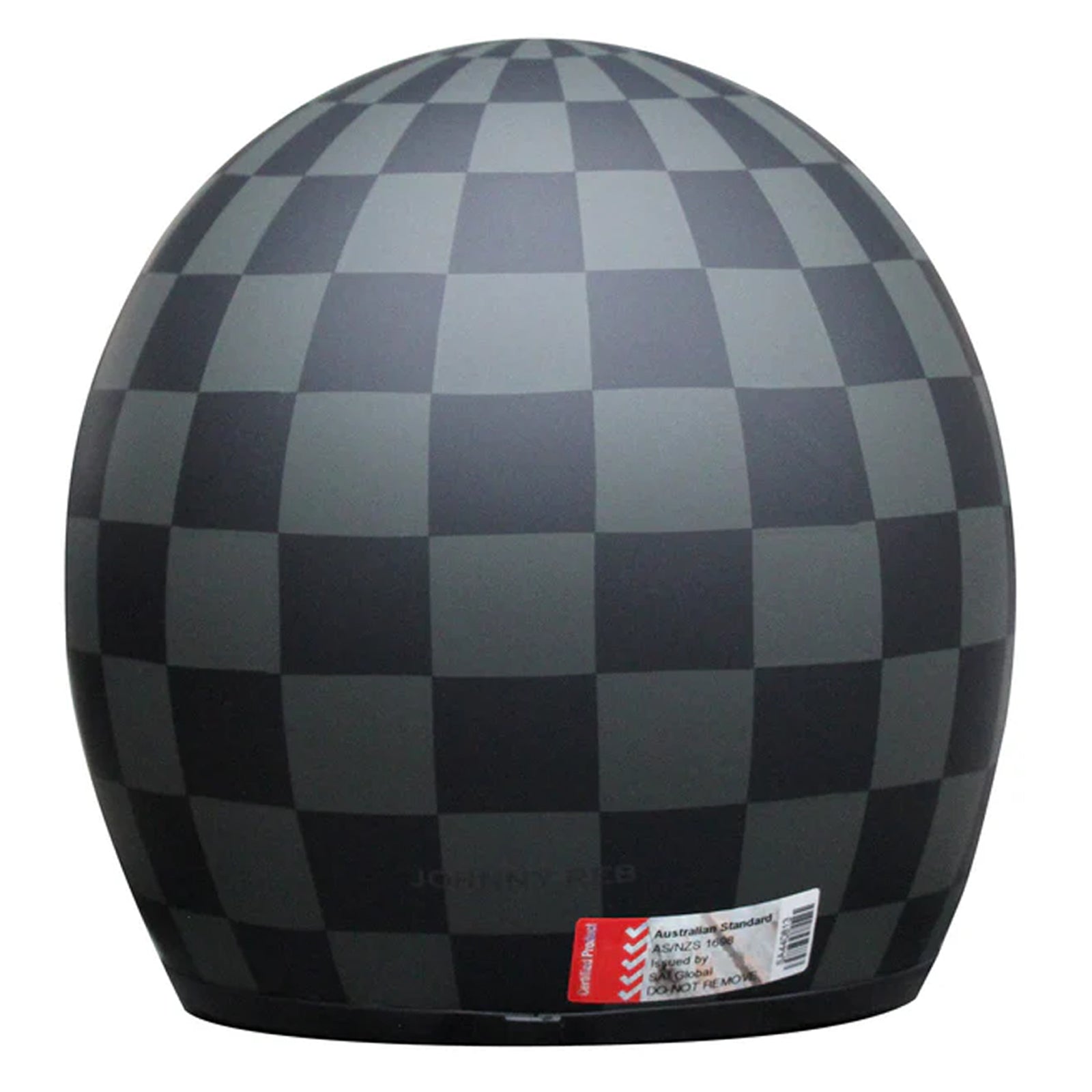 Johnny Reb Burke Open Face Motorcycle Helmet Black Check