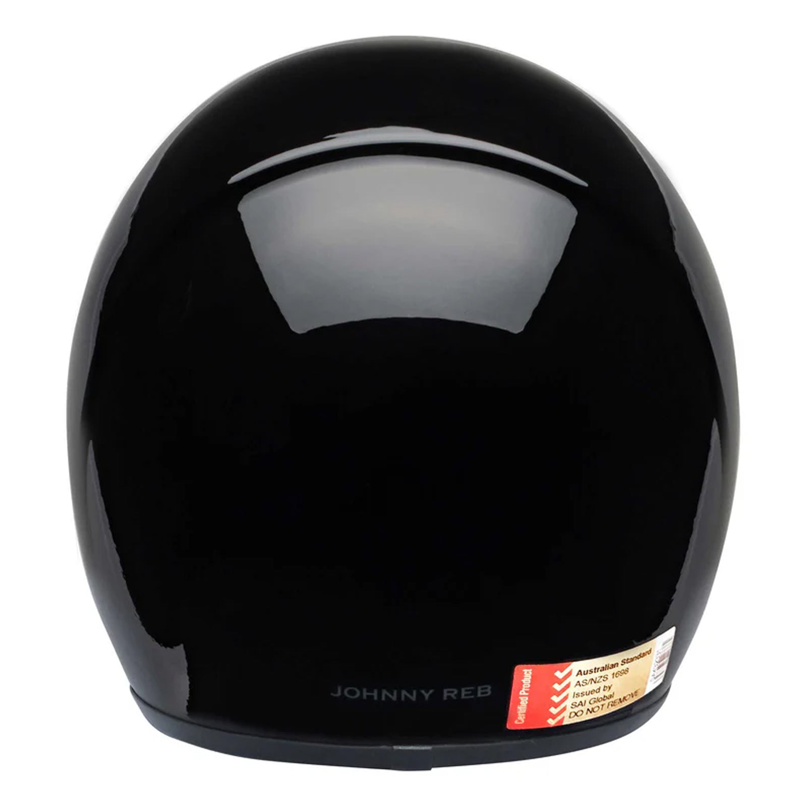 Johnny Reb Burke Open Face Motorcycle Helmet Gloss Black/Black Lining