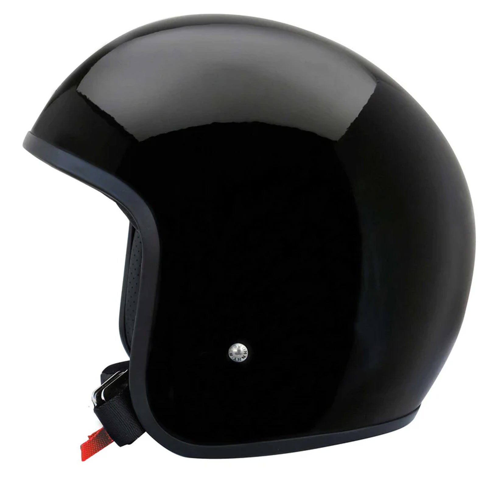 Johnny Reb Burke Open Face Motorcycle Helmet Gloss Black/Black Lining