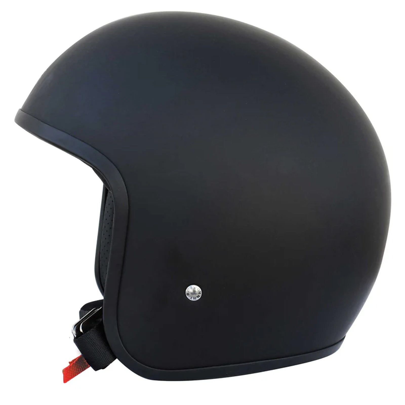 Johnny Reb Burke Open Face Motorcycle Helmet Matte Black/Black Lining