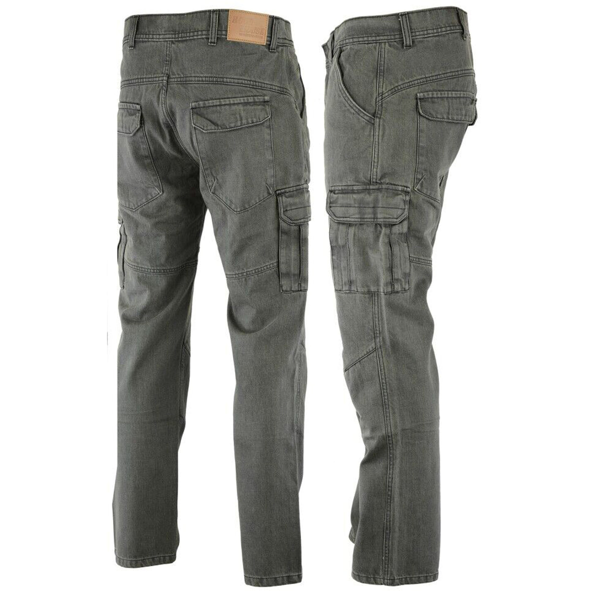 Bikers Gear Australia HD Stretch Cargo Kevlar Lined Motorcycle Pants Grey