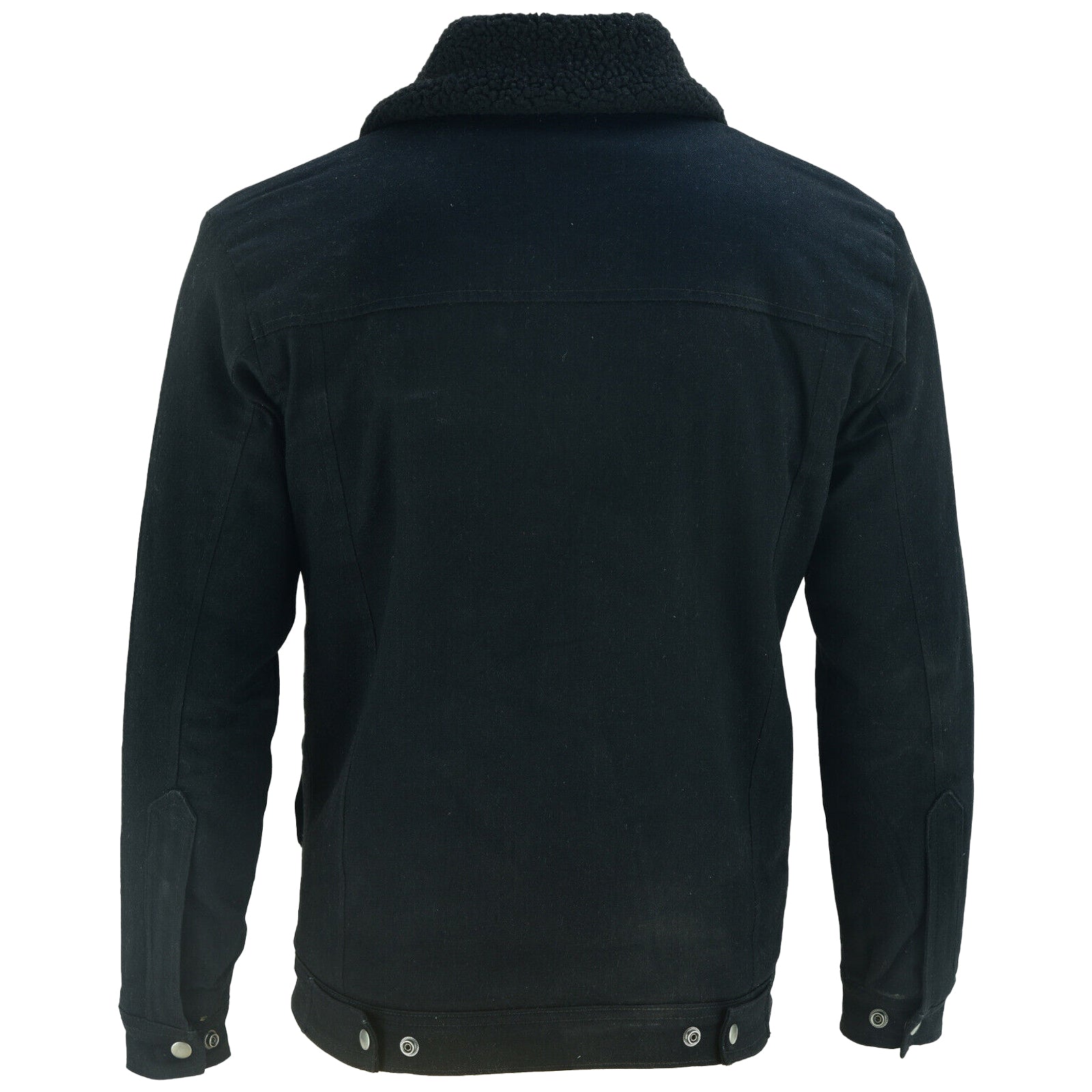 Bikers Gear Kevlar Lined Sherpa Denim Jacket Black