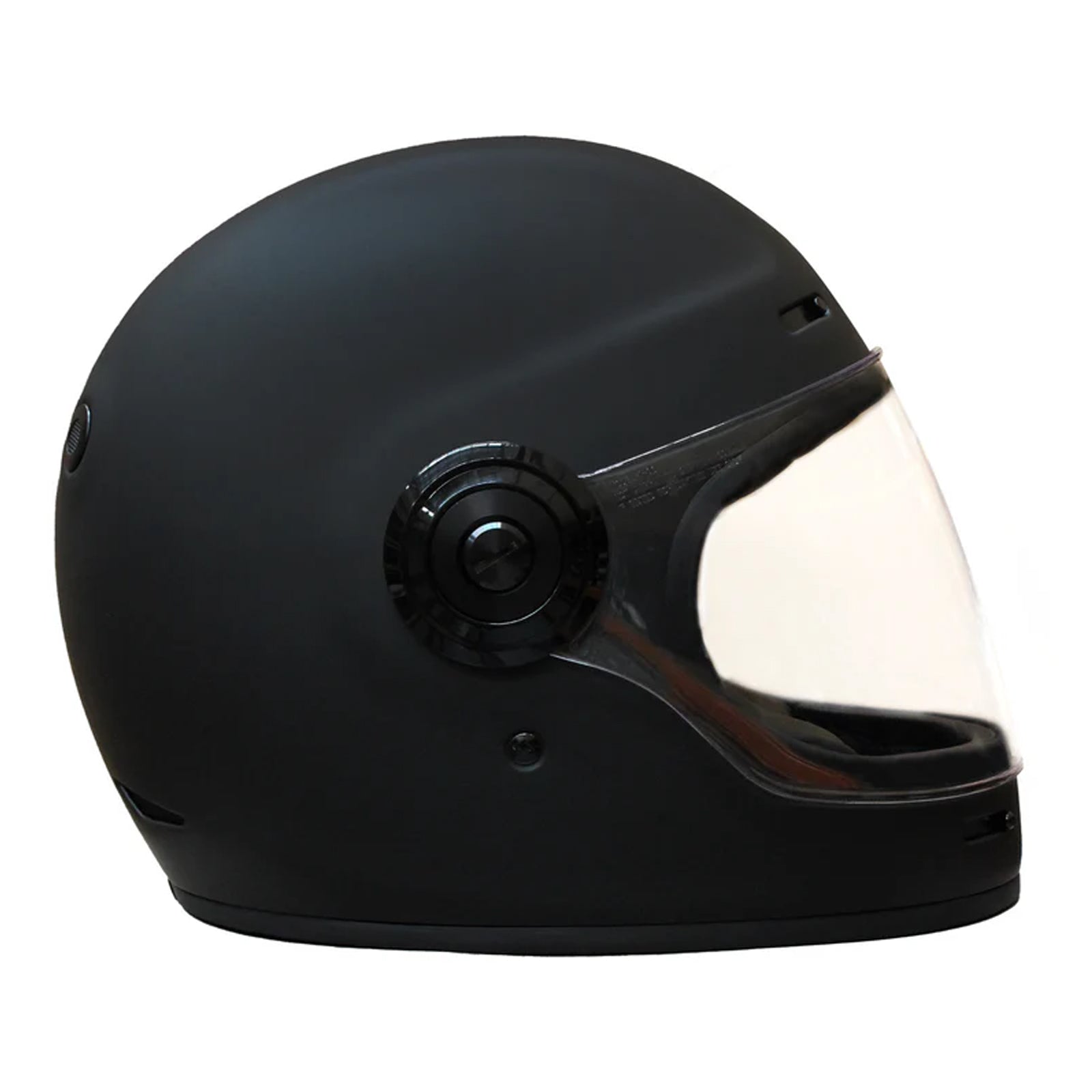 Johnny Reb Lyell Full Face Motorcycle Helmet - Matte Black/Brown Lining