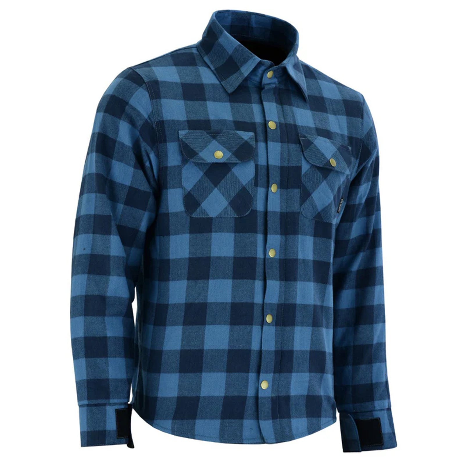 Johnny Reb Men's Waratah Motorcycle Protective Shirt Navy/Blue Check