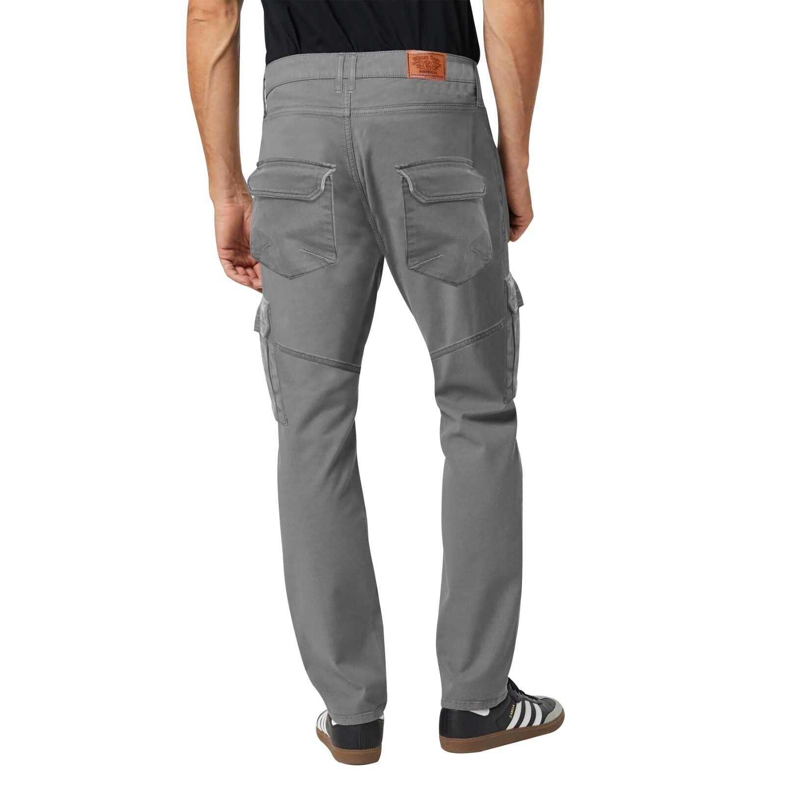 Bikers Gear Australia HD Stretch Cargo Kevlar Lined Motorcycle Pants Grey