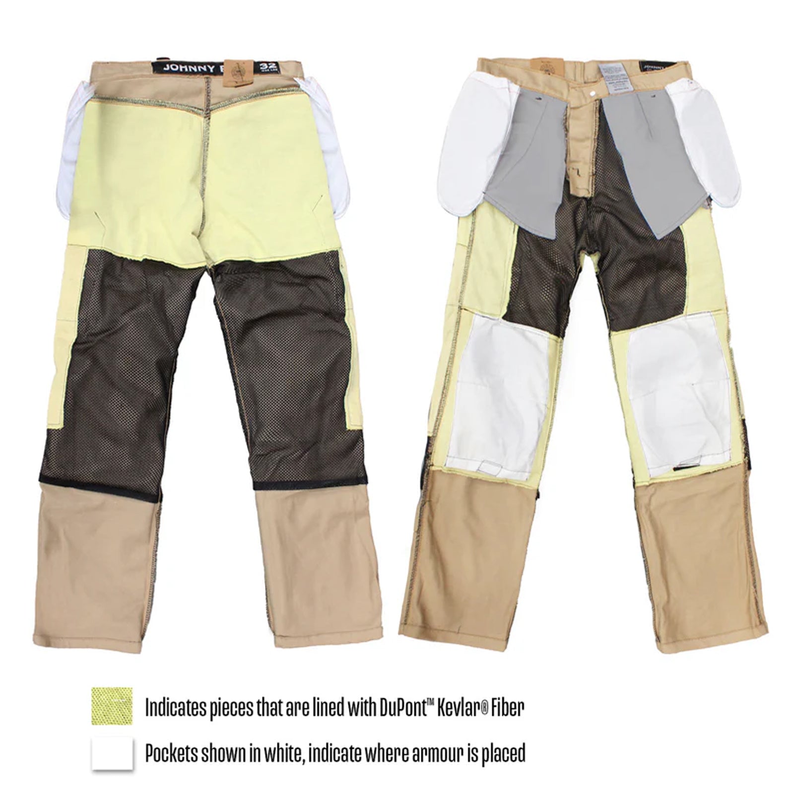 Johnny Reb Men's Motorcycle Protective Tradie Pants Taupe