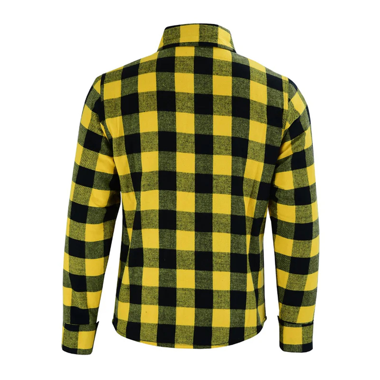 Johnny Reb Men's Waratah Motorcycle Protective Shirt Yellow/Black Check