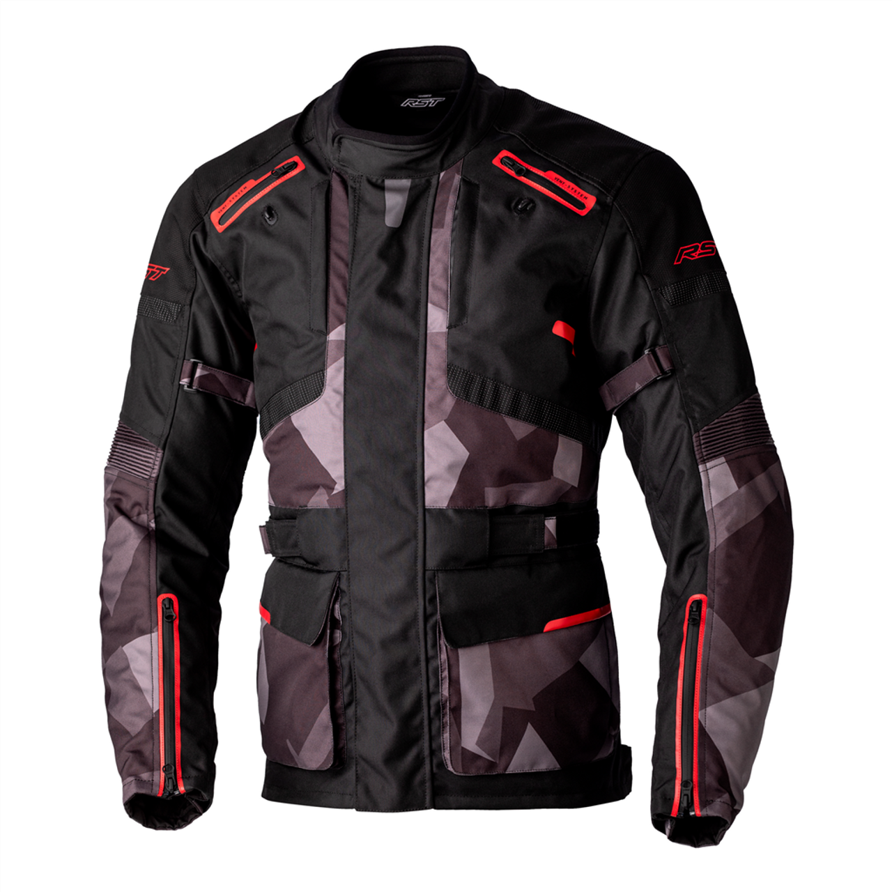 RST Endurance CE Motorcycle Waterproof Jacket Camo Red