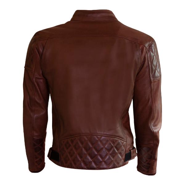 MERLIN Mens Motorcycle Leather Jacket Wishaw D3O Brown