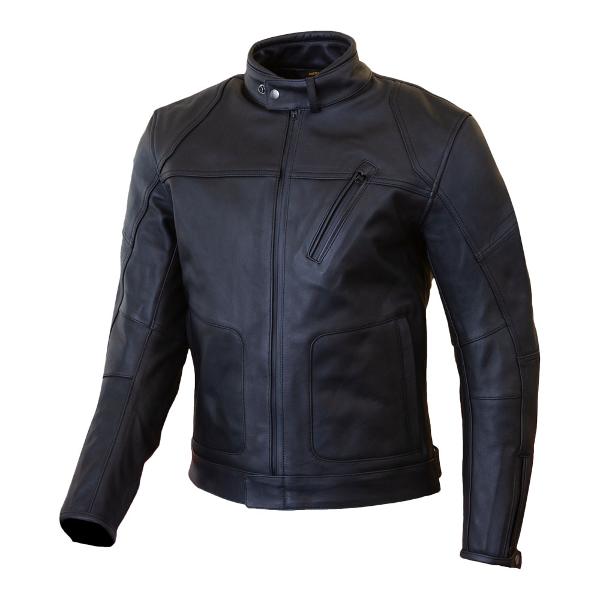 MERLIN Mens Motorcycle Leather Jacket Gable Waterproof Black