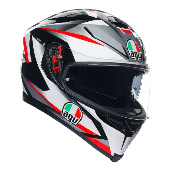 AGV Mens Motorcycle Premium Sport Helmet K5 S Plasma White/Black/Red