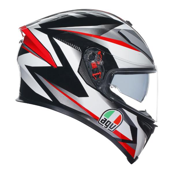 AGV Mens Motorcycle Premium Sport Helmet K5 S Plasma White/Black/Red