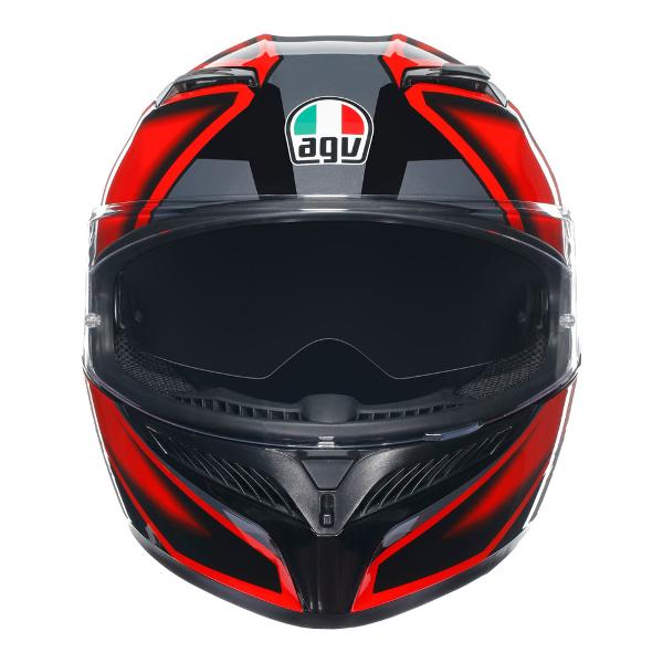 AGV Mens Motorcycle Full Face Road Helmet K3 Compound Black/Red