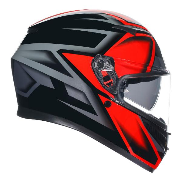 AGV Mens Motorcycle Full Face Road Helmet K3 Compound Black/Red