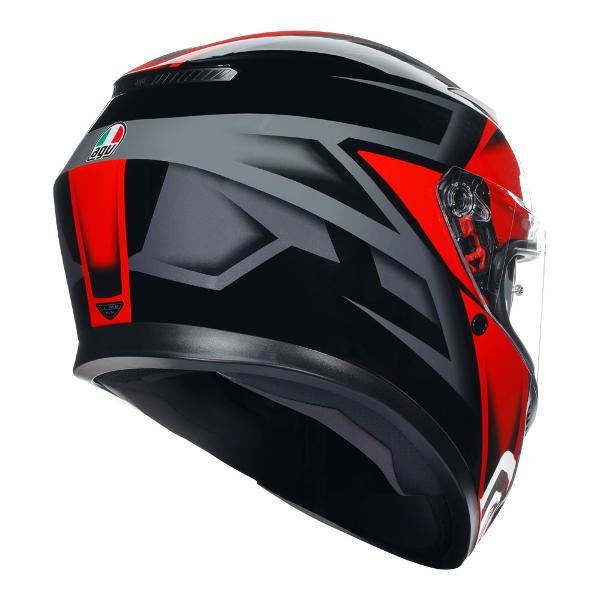 AGV Mens Motorcycle Full Face Road Helmet K3 Compound Black/Red