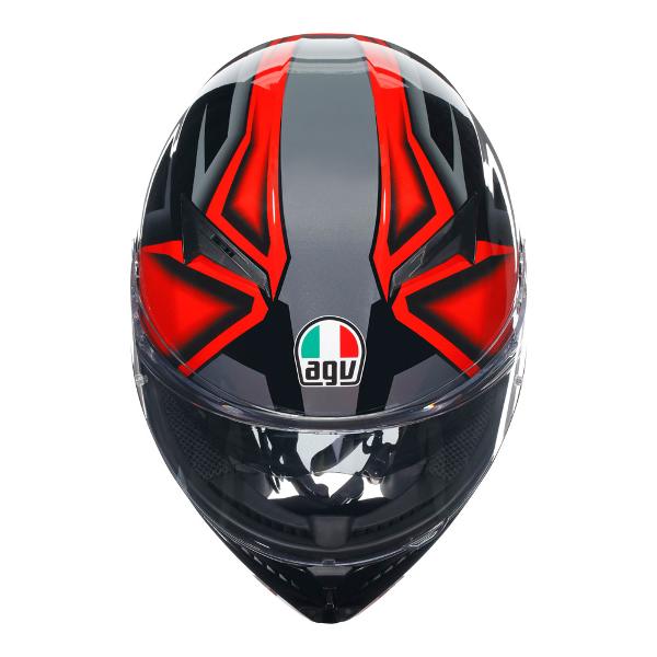 AGV Mens Motorcycle Full Face Road Helmet K3 Compound Black/Red