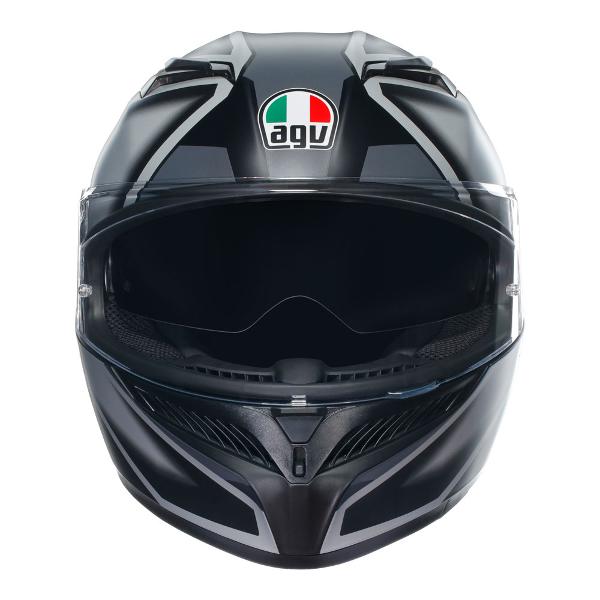 AGV Mens Motorcycle Full Face Road Helmet K3 Compound Matt Black/Grey