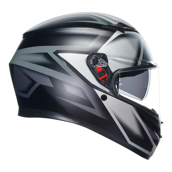 AGV Mens Motorcycle Full Face Road Helmet K3 Compound Matt Black/Grey