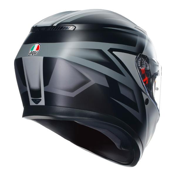 AGV Mens Motorcycle Full Face Road Helmet K3 Compound Matt Black/Grey