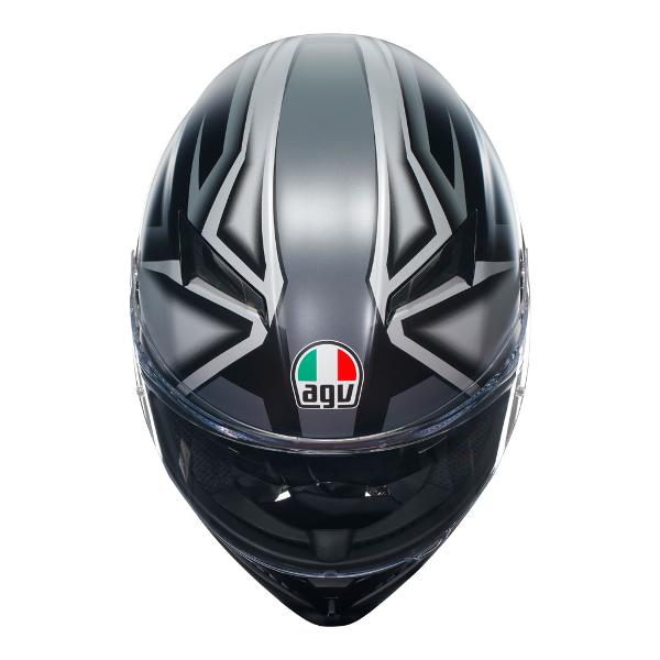 AGV Mens Motorcycle Full Face Road Helmet K3 Compound Matt Black/Grey