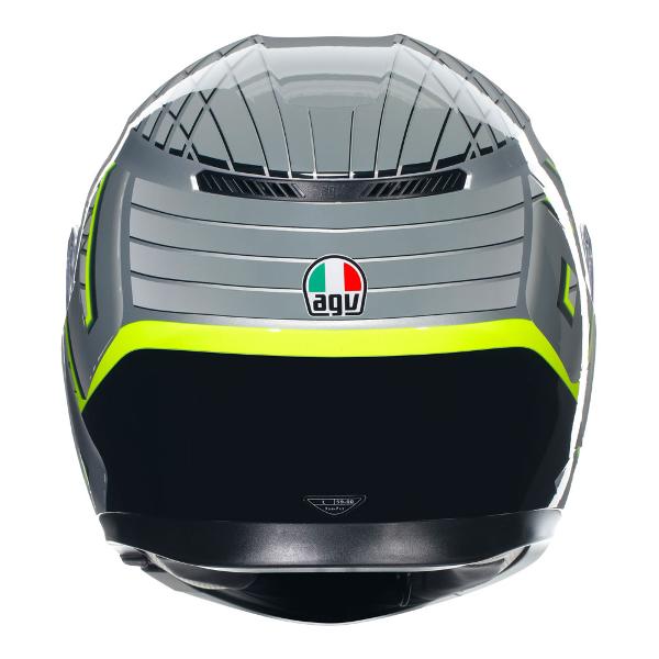 AGV Mens Motorcycle Full Face Road Helmet K3 Fortify Grey/Black/Yellow Fluro