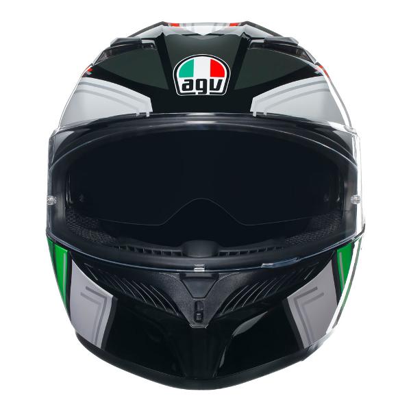 AGV Mens Motorcycle Full Face Road Helmet K3 Wing Black/Italy