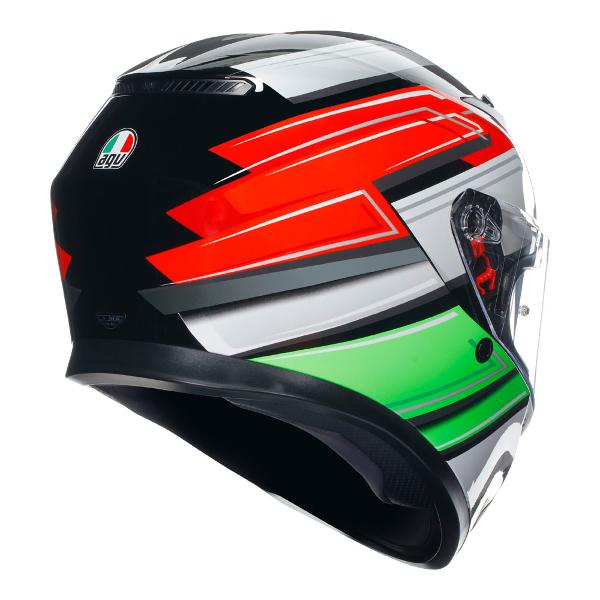 AGV Mens Motorcycle Full Face Road Helmet K3 Wing Black/Italy