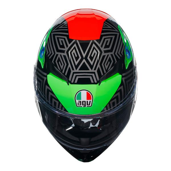 AGV Mens Motorcycle Full Face Road Helmet K3 Kamaleon Black/Red/Green