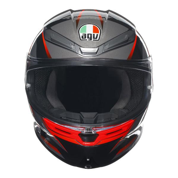 AGV Mens Motorcycle Safe road helmet K6 S Slashcut Black/Red