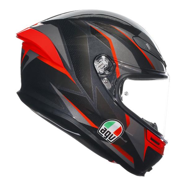 AGV Mens Motorcycle Safe road helmet K6 S Slashcut Black/Red