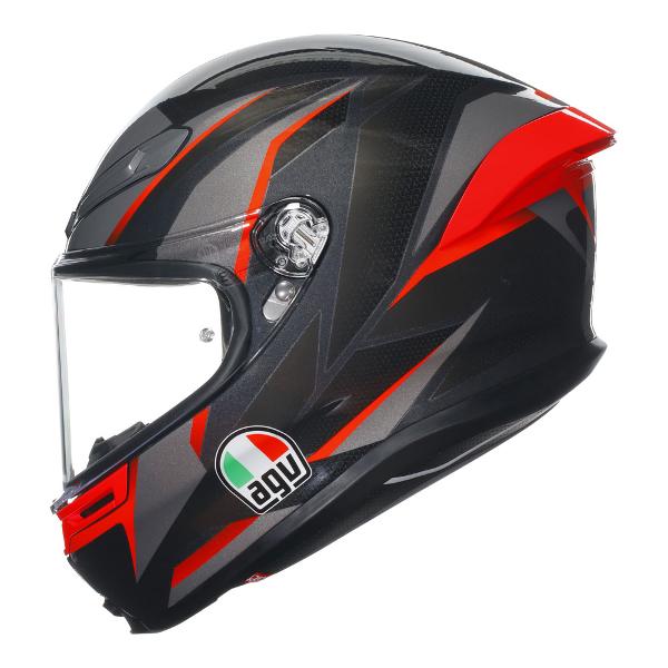 AGV Mens Motorcycle Safe road helmet K6 S Slashcut Black/Red