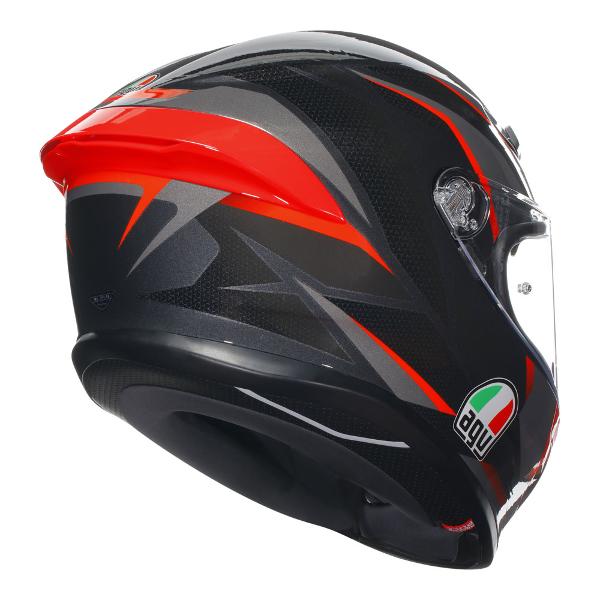 AGV Mens Motorcycle Safe road helmet K6 S Slashcut Black/Red