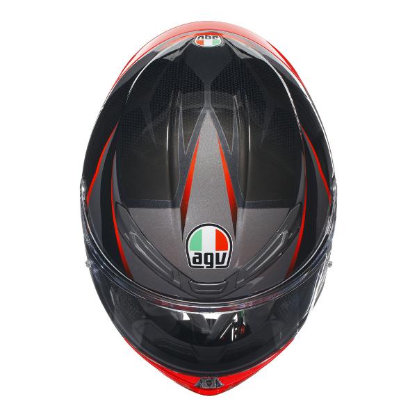 AGV Mens Motorcycle Safe road helmet K6 S Slashcut Black/Red